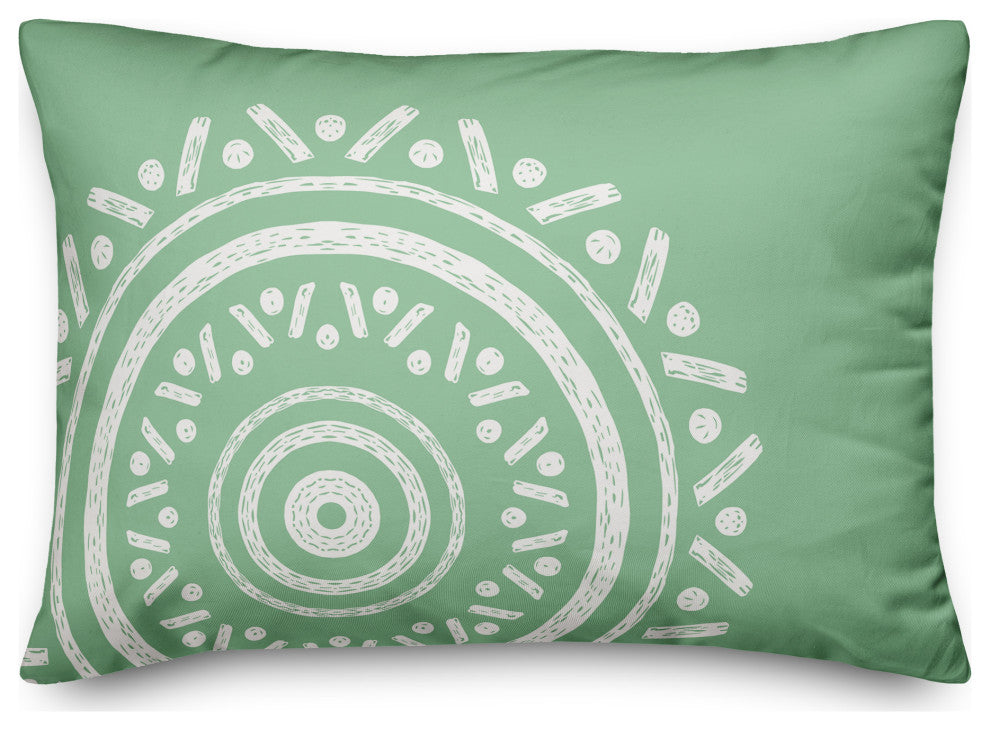 Simple Green Boho Circle 20x14 Indoor/Outdoor Pillow