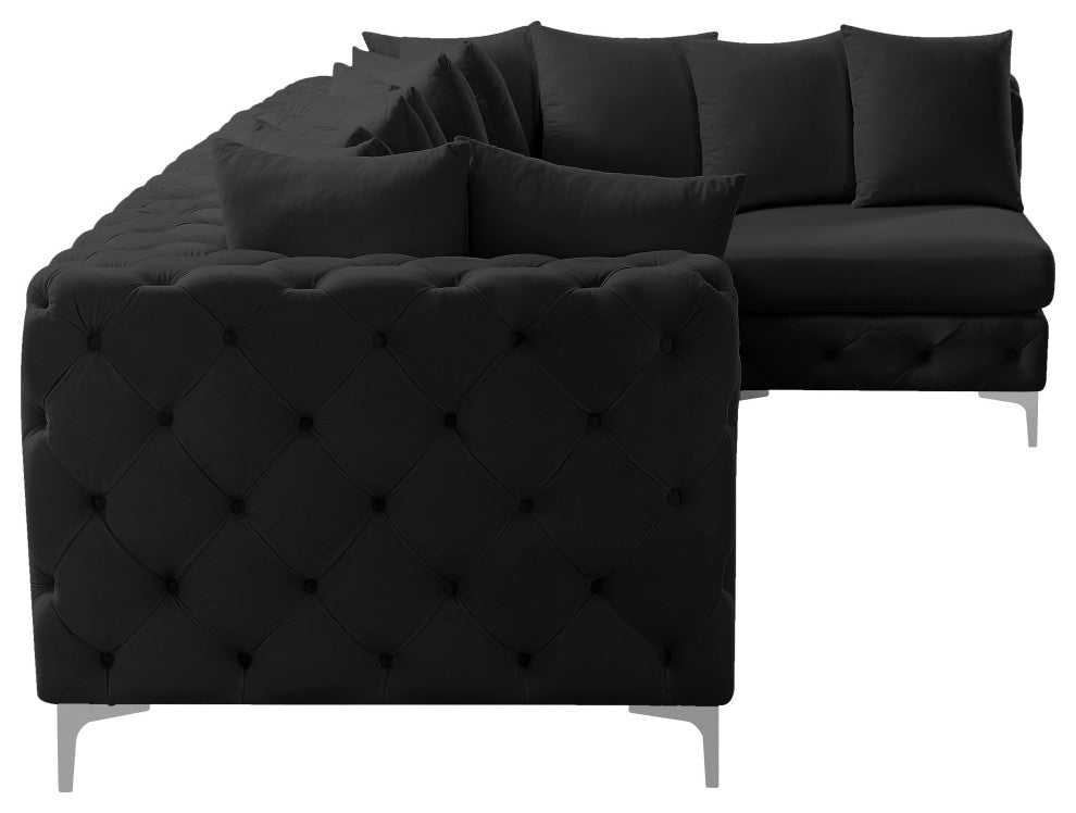 Tremblay Modular Sectional, Black, L-Shaped, 5-Piece: Armless (3), Corner (2)