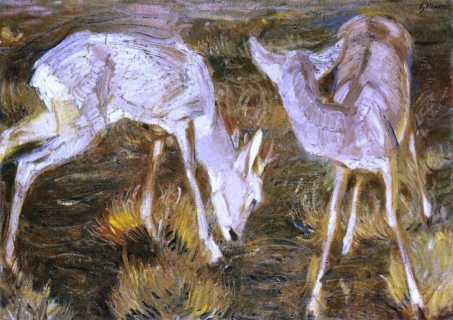 Franz Marc Deer at Dusk, 18"x27" Wall Decal