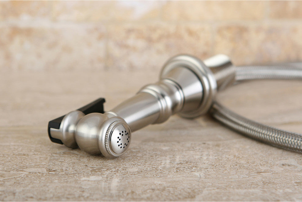 Gourmet Scape Kitchen Faucet Sprayer With Hose, Brushed Nickel