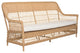 Dawn 3-Seater Sofa With Cushion, Natural Finish, Canvas White Upholstery