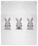 60 x 80 in Easter Bunny Triplets Throw Blanket, Ocean Abyss Green