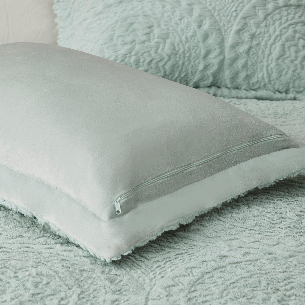 Madison Park Arya Medallion Faux Fur Plush Comforter Mini Set