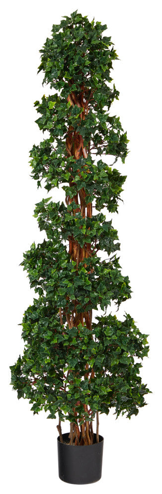 5.5' English Ivy Topiary Spiral Artificial Tree UV Resistant, Indoor/Outdoor