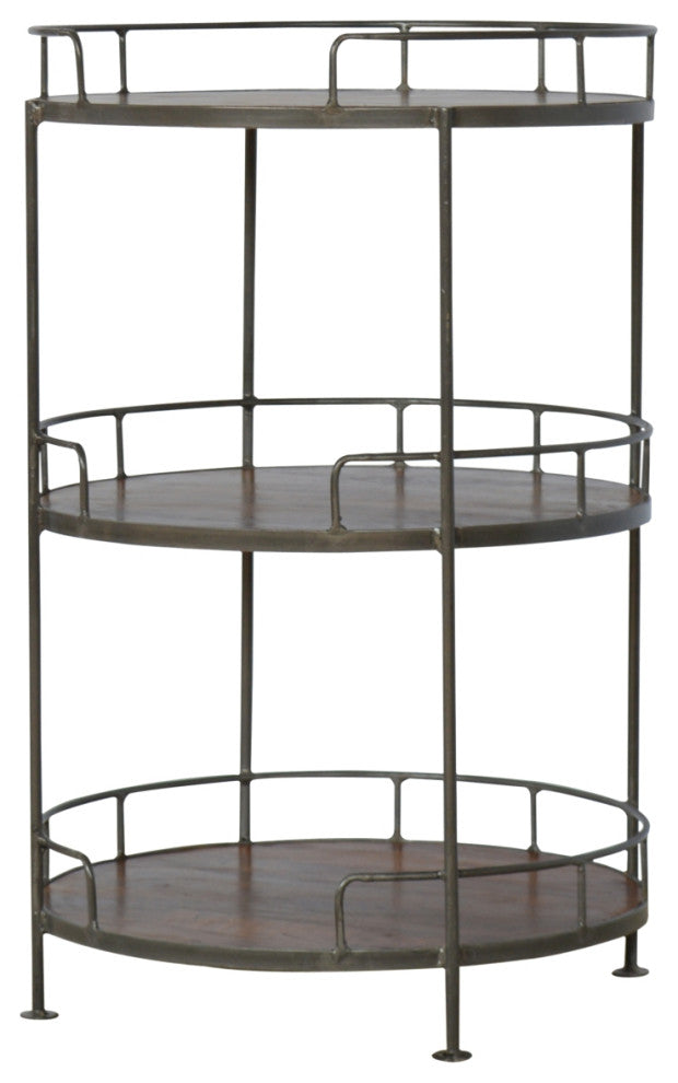 Industrial Round Butler Tray Table