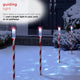 Solar Christmas Striped Pathway Garden Stake - Set of 4