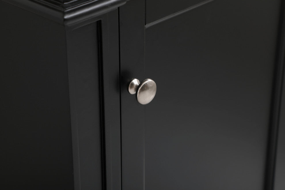 Home Living Vanity with Carrara White Marble Countertop, Black, 21", Single Sink