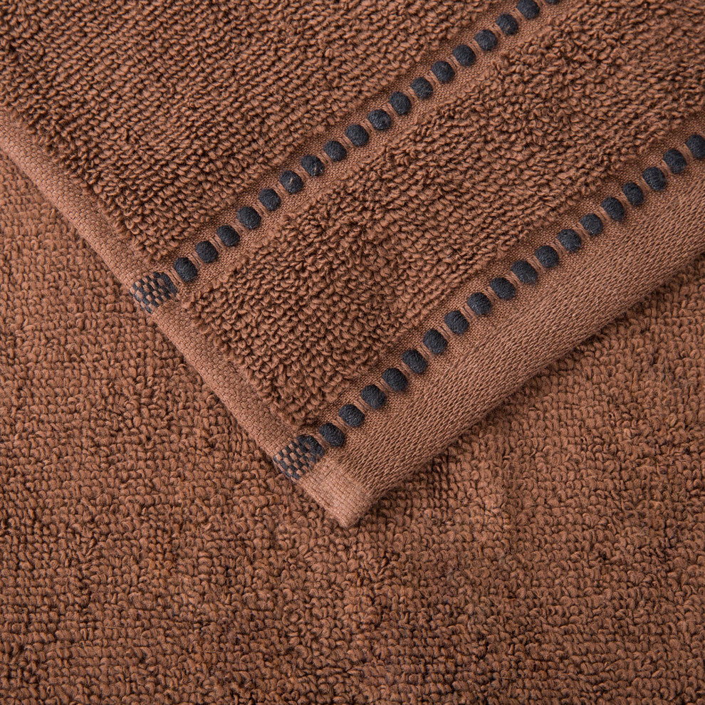 Lavish Home Quick Dry 100% Cotton Zero Twist 6 Piece Towel Set, Chocolate