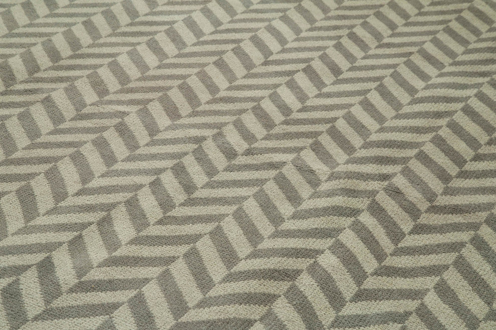 Rug N Carpet - Handmade Oriental 9' 9" x 13' 11" One-of-a-Kind Grey Oushak Rug