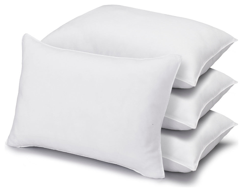 4-Pack 233TC Microfiber Soft Stomach Sleeper Pillows, Standard