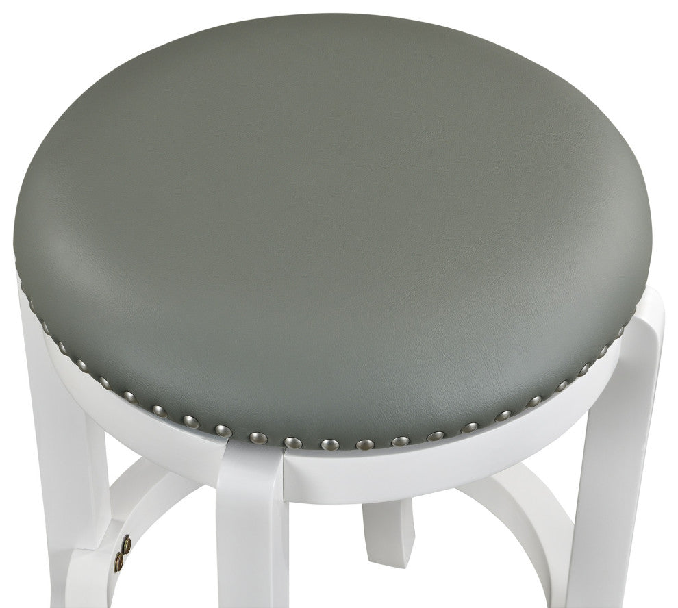 Cordova Backless Swivel Stool, White