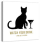 Designs Direct Creative Group Jerk Cat Martini 36x36 Canvas Wall Art