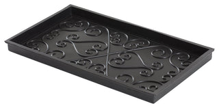 24.5"x14"x1.5" Rubber Boot Tray With Tan/Black Chevron Coir Insert