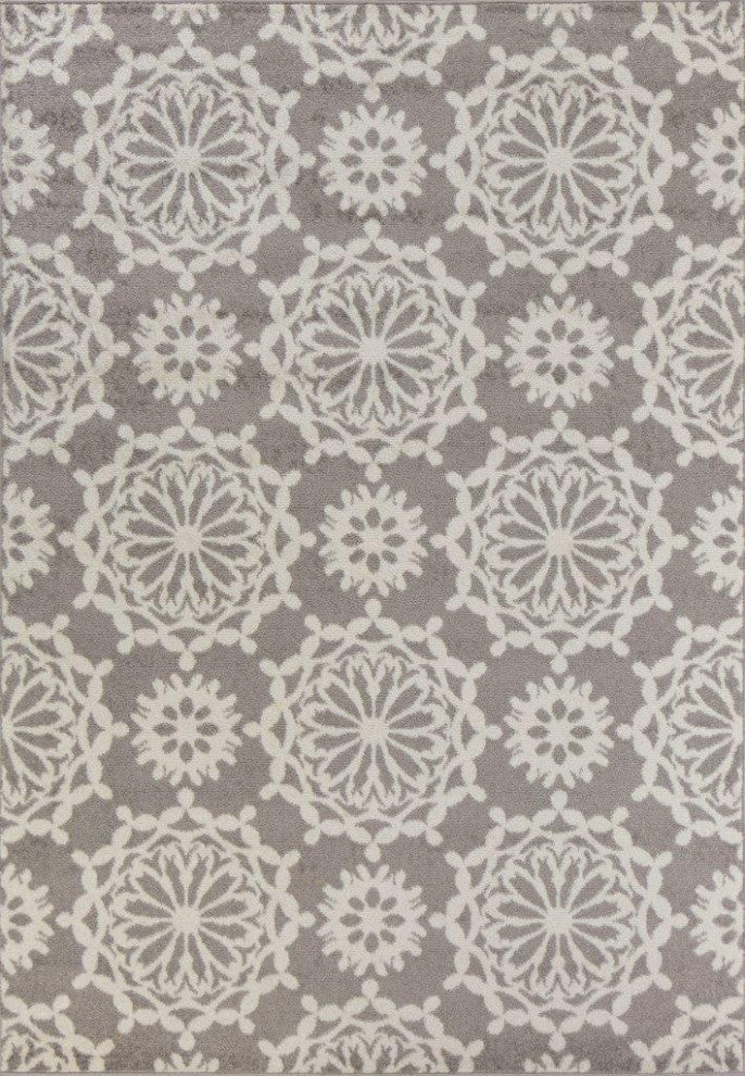 Skyline Grey/Ivory Flora 7'10"X 10'10" Rug