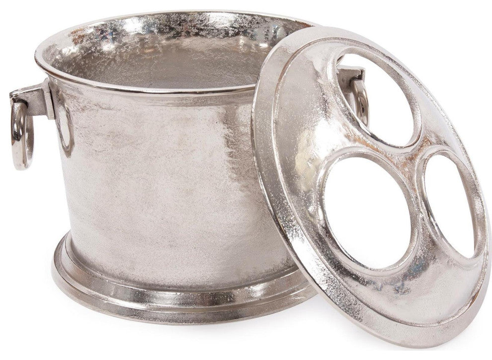 Classic Round Matte Silver Wine Bucket