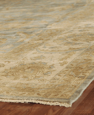 Burneo Turkish Oushak Rug, Blue and Beige, 14'x18'