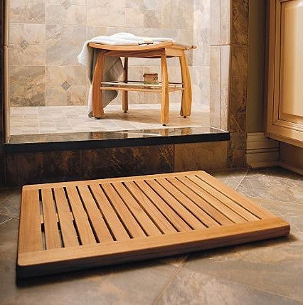 Mat, Teak Outdoor Indoor Doormat, Large, 24" x 30"
