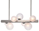 Shiny Nickel Stainless Steel Frame, White Glass Globe Shades Light Fixture