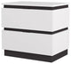 2 Drawers Nightstand, White/Metallic Gray