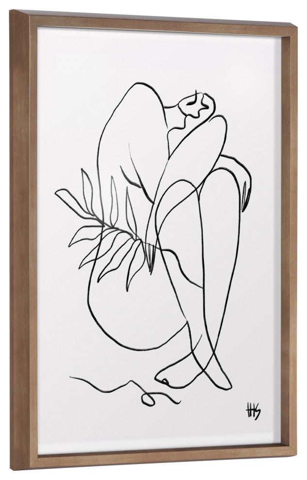 Blake Summer Lines 5 Framed Printed Glass by Maggie Stephenson, Gold 18x24