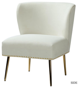 Beatrice Accent Chair With Nailhead Trim, Ivory