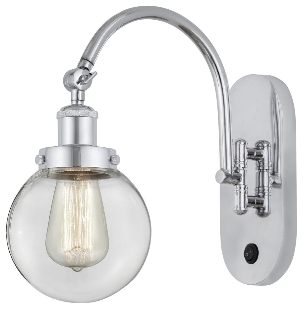 Innovations 918-1W-PC-G202-6 1-Light Sconce, Polished Chrome