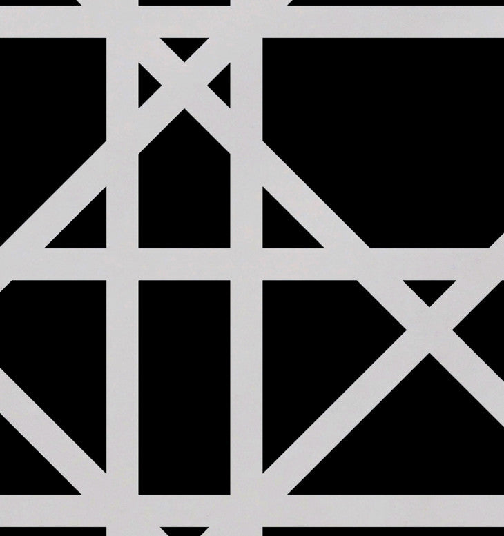 18"x14" Trellis, Geometric Print Placemat, Black, Set of 4