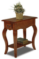 Leick Furniture Wood Chairside End Table in Brown Cherry Finish