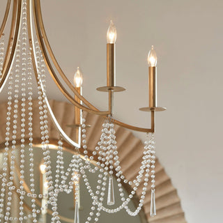 Quorum International 628-6 Malin 6 Light 32"W Crystal Empire - Antique Silver