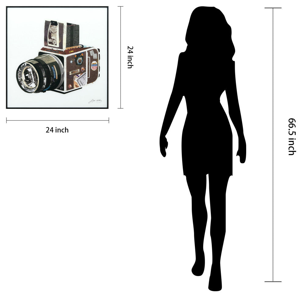 "SLR Camera" Printed Wall Art With Black Anodized Aluminum Frame