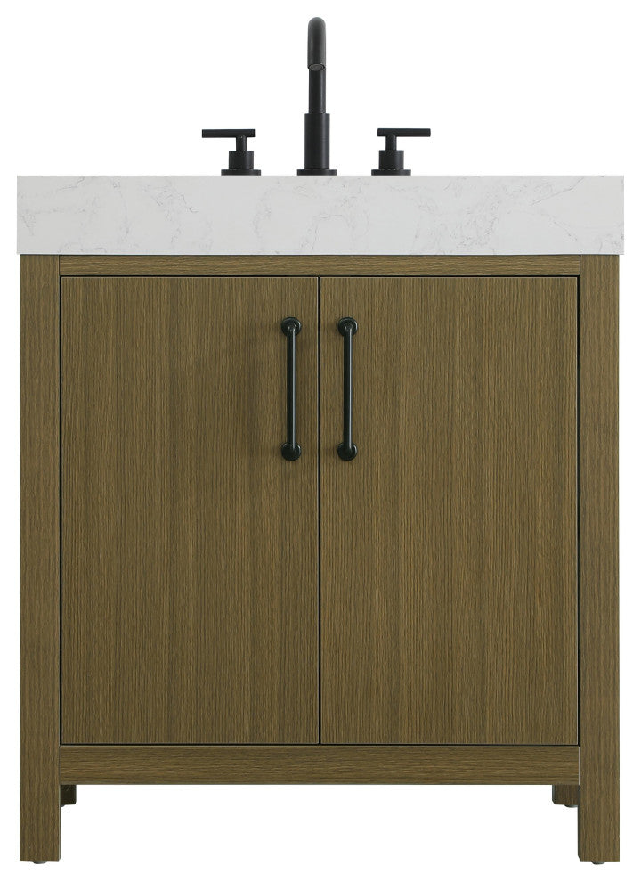 Home Living 30" Single Bathroom Vanity, Chestnut Brown