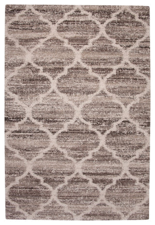 Rectangle Abacasa Granada Trellis Area Rug, Ivory/Tan/Brown, 63"x90"
