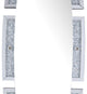 Benzara BM225719 Split Edged Accent Floor Mirror With Faux Diamond Inlay, Silver