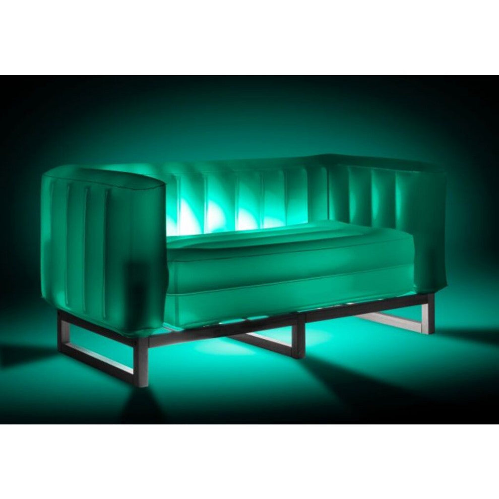 Mojow Eko Yomi Sofa Wood Frame Mattress Translucent with Lighting, Green