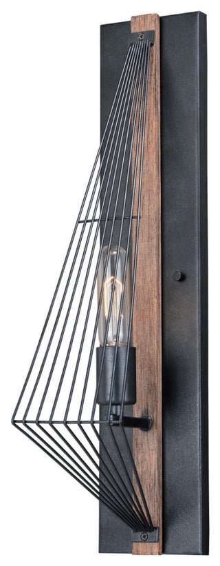 Dearborn 4.5" Wall Light Black Iron and Burnished Oak