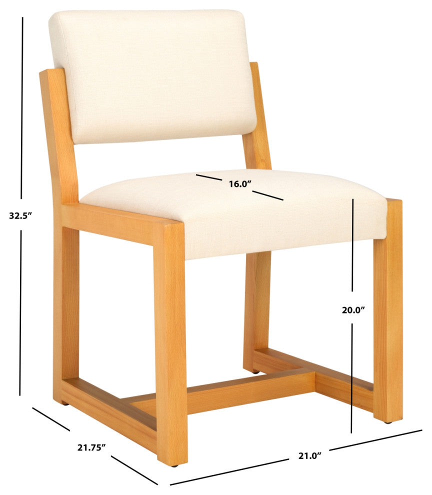 Safavieh Couture Galileo Linen Dining Chair, Sand