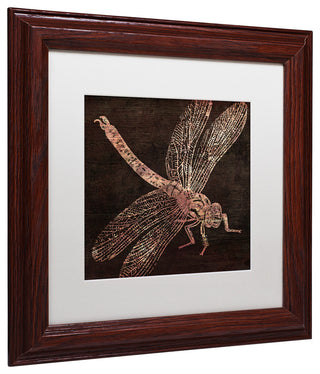 Color Bakery 'Dragonfly' Art, Wood Frame, White Matte, 11"x11"