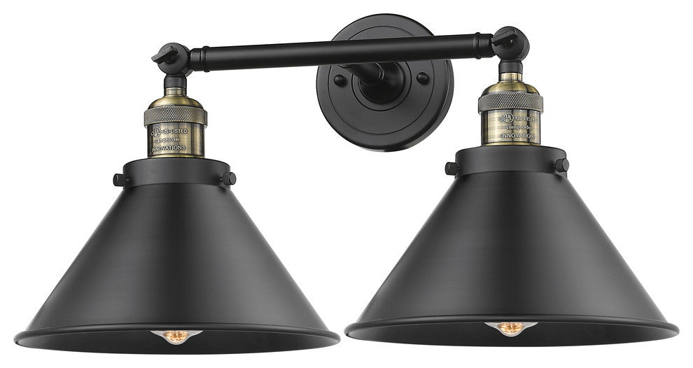 Briarcliff 2-Light Bath Fixture, Black Antique Brass