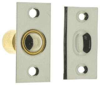 Genuine Solid Brass Narrow Square Roller Ball Catch, Bright Nickel