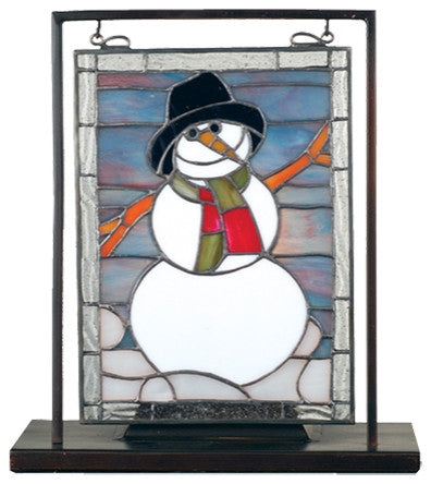 Meyda lighting 68340 9.5"W X 10.5"H Snowman Lighted Mini Tabletop Window