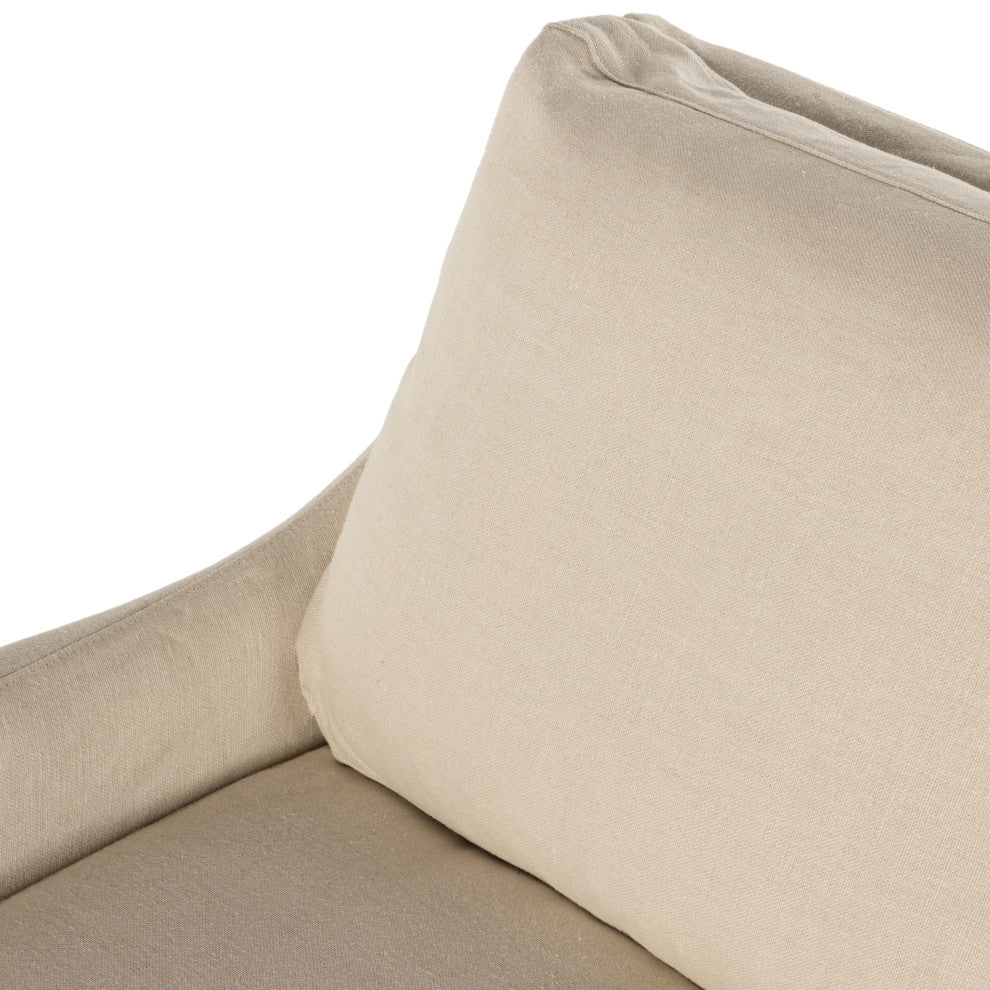 Monette Slipcover Swivel Chair-Natural