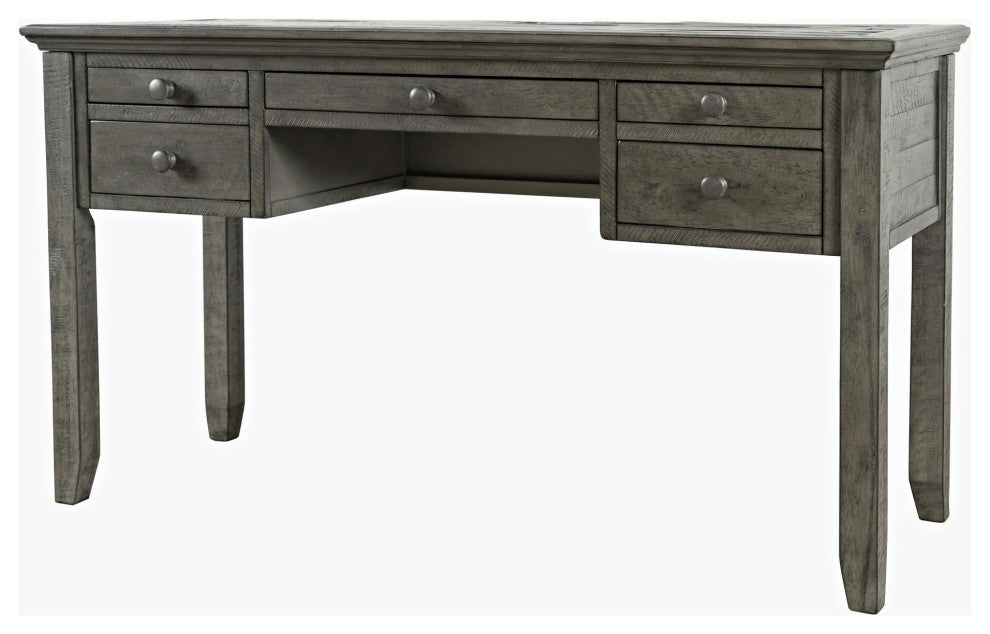Rustic Shores Coastal Style Distressed Acacia USB Charging Desk - Stone
