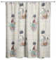 Cream and Gray Check Gnome Globe Pattern 71x74 Shower Curtain