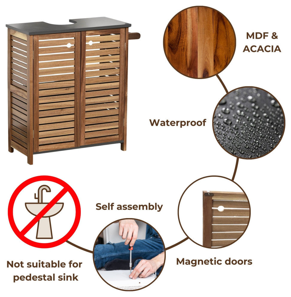 Under-Sink Cabinet, Bathroom Vanity for Small Spaces, U-Shaped Cut-Out, Elements