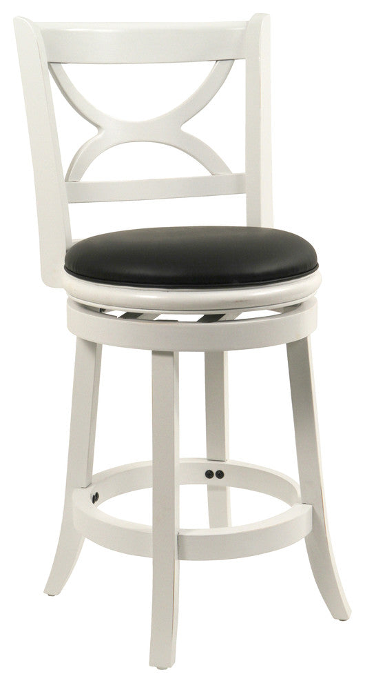 24" Florence Swivel Stool, Distressed White
