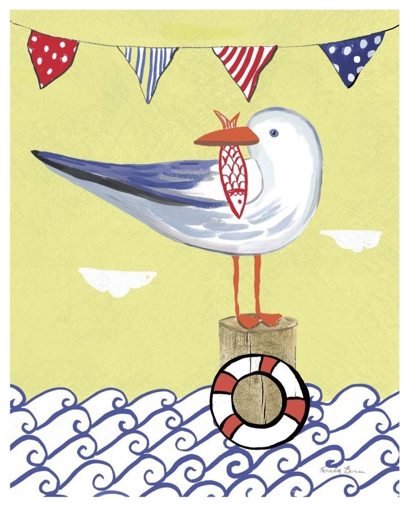 "Coastal Bird II" Digital Paper Print by Farida Zaman, 18"x22"