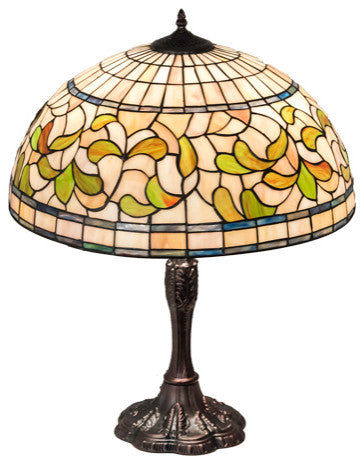 Meyda Lighting 232800 26" High Tiffany Turning Leaf Table Lamp