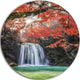 Erawan Waterfall, Photography Round Wall Art, 11"