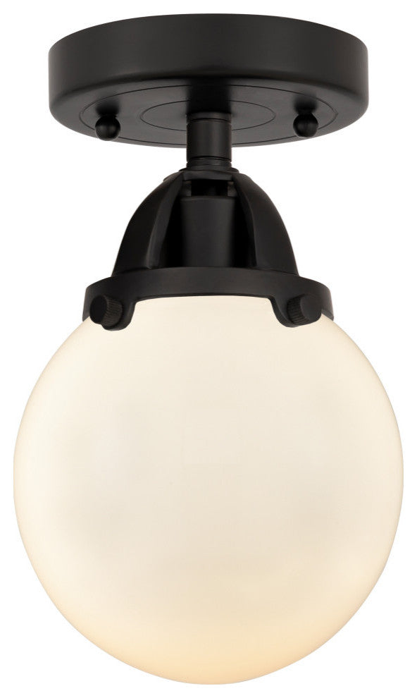 Beacon Semi-Flush Mount, Matte Black, Matte White, Matte White