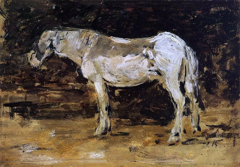 Eugene-Louis Boudin White Horse, 18"x27" Wall Decal